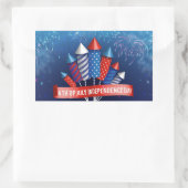 Frohes 4. Juli Rechteckiger Aufkleber (Tasche)
