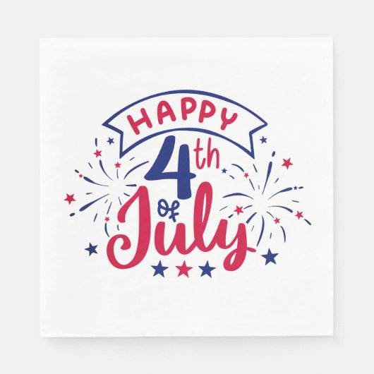 Frohes 4. Juli. Serviette (Vorderseite)