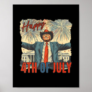 Frohes 4. Juli Trump Amerika Freiheit Unabhängigke Poster
