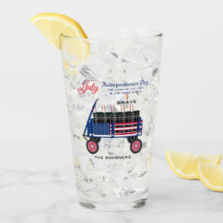Frohes 4. Juli Unabhängigkeits-Bier-Soda-Tee-Glas Glas