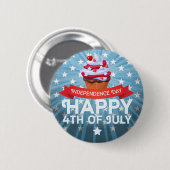 Frohes 4. Juli Unabhängigkeits-Vintage Button (Vorne & Hinten)