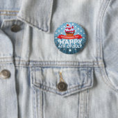 Frohes 4. Juli Unabhängigkeits-Vintage Button (Beispiel)