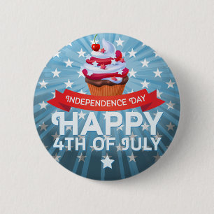 Frohes 4. Juli Unabhängigkeits-Vintage Button
