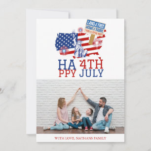 Frohes 4. Juli Unabhängigkeitstag Amerika Foto Karte