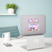 Frohes 4. Juli * Unabhängigkeitstag Aufkleber (Laptop auf Schreibtisch)