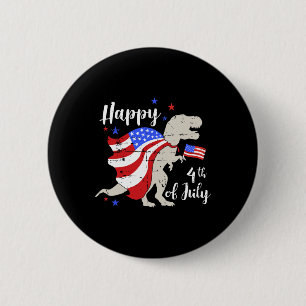 Frohes 4. Juli Unabhängigkeitstag mit T-Rex Dino Button