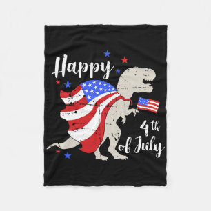 Frohes 4. Juli Unabhängigkeitstag mit T-Rex Dino Fleecedecke