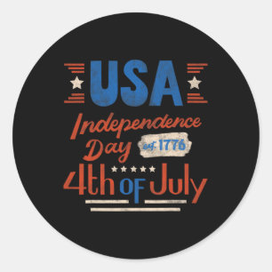 Frohes 4. Juli Unabhängigkeitstag USA 4. Juli Runder Aufkleber