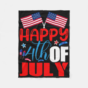 Frohes 4. Juli Unabhängigkeitstag USA Amerikanisch Fleecedecke