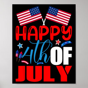 Frohes 4. Juli Unabhängigkeitstag USA Amerikanisch Poster