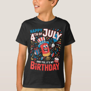 Frohes 4. Juli und ich habe Geburtstag, Jungs und T-Shirt