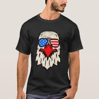 Frohes 4. Juli US-Flaggen-Sonnenbrille Amerikanisc T-Shirt