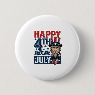 Frohes 4. Juli Vintage-Patriotisches Onkel-Shirt_1 Button