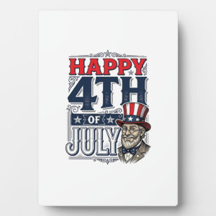 Frohes 4. Juli Vintage-patriotisches Shirt-Design_ Fotoplatte