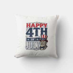 Frohes 4. Juli Vintage-patriotisches Shirt-Design_ Kissen