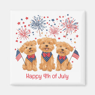 Frohes 4. Juli Yorkie Hunde Magnet