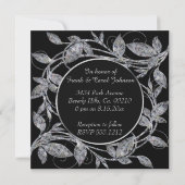 Frohes 60-jähriges Diamond Metallic Blätter Einladung (Rückseite)