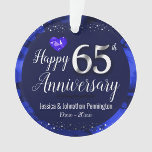 Frohes 65. Hochzeitstag Ornament