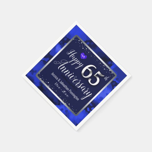 Frohes 65. Hochzeitstag Serviette (Ecke)