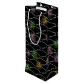 Frohes 75-jähriges Feuerwerk Weinbeutel Geschenktüte Für Weinflaschen (Rückseite Schrägansicht)