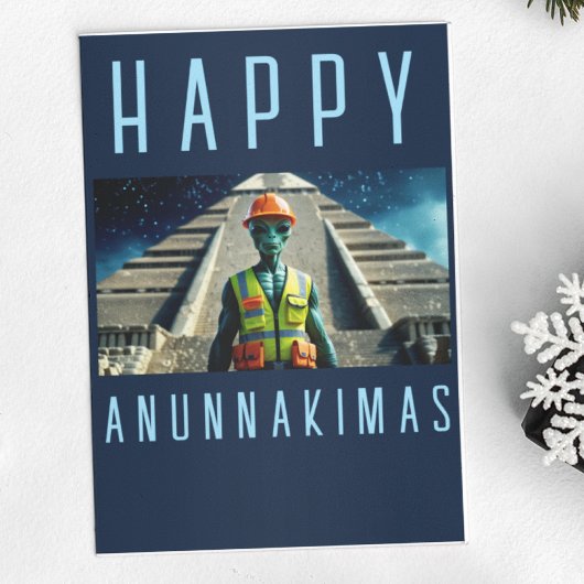Frohes Anunnakimas Weihnachtskarte Alien-Pyramide Karte