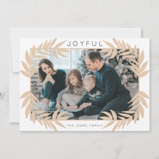 Frohes Blätter-Papierfeiertags-Foto-Karte Feiertagskarte (Vorderseite)