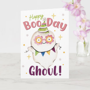 Frohes Boo-Day Ghoul – Süßer Geist Halloween Karte