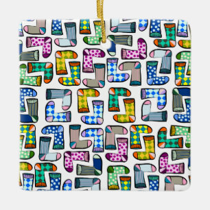 Frohes, buntes Sockmuster Keramikornament