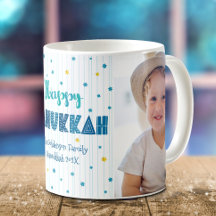 Frohes Chanukka 2 Foto Türkis Lustige Typografie