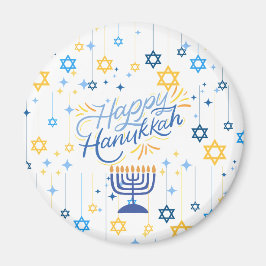 Frohes Chanukka Blau Und Gold Magnet