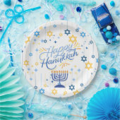 Frohes Chanukka Blau Und Gold Pappteller (Party)