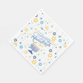 Frohes Chanukka Blau Und Gold Serviette (Ecke)
