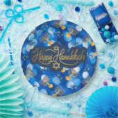 Frohes Chanukka Blau Und Weiß Pappteller (Party)