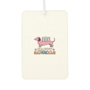 Frohes Chanukka Dachshund Menora Hund Shirt Design Autolufterfrischer