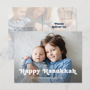 Frohes Chanukka Einfache Boho-Foto-Überlagerung Feiertagspostkarte