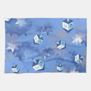 Frohes Chanukka Falling Stern und Dreidels Handtuch
