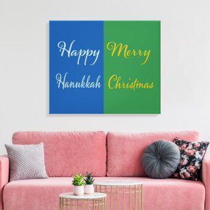 Frohes Chanukka, frohe Weihnachten, Doppel-Feierta Leinwanddruck