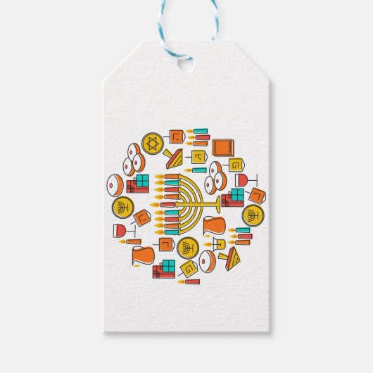 Frohes Chanukka  Geschenkanhänger (Vorderseite)