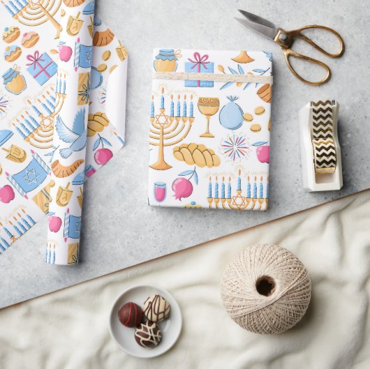 Frohes Chanukka Geschenkpapier (Kunsthandwerk)