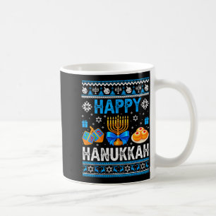 Frohes Chanukka Menora Dreidel Hässliches Chanukka Kaffeetasse