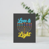 Frohes Chanukka-Menora-Lichterfest Postkarte (Stehend Vorderseite)