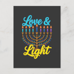 Frohes Chanukka-Menora-Lichterfest Postkarte