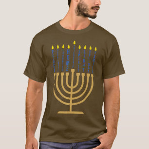 Frohes Chanukka Menora Vintage Hebräisch Jüdischer T-Shirt