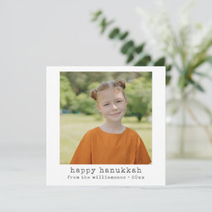 Frohes Chanukka Minimalist Schreibmaschine Foto Qu Feiertagskarte