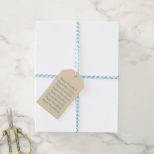 Frohes Chanukka Moderne Typografie in Blau Geschenkanhänger