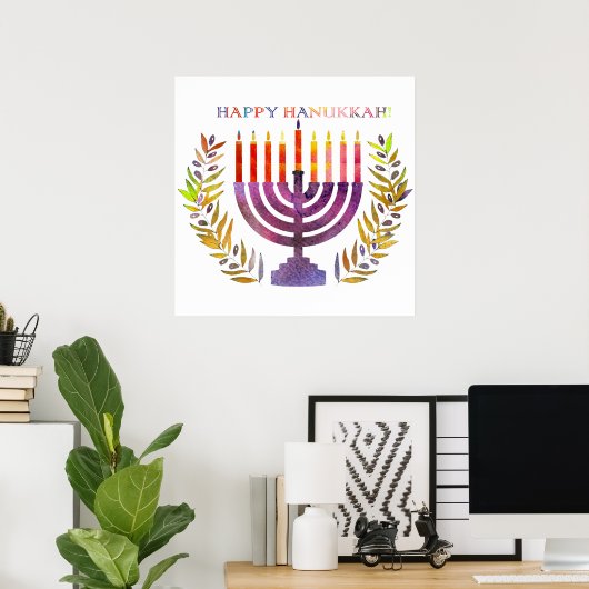 Frohes Chanukka Poster (Heimbüro)
