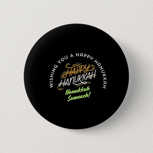 Frohes Chanukka Sameach! Button (Vorderseite)