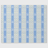 Frohes Chanukka Wasserfarbe Davidsterne Geschenkpapier (Flach)