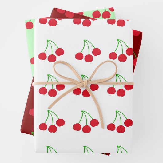 Frohes Cherries Wrapping Paper Geschenkpapier Set (Beispiel)