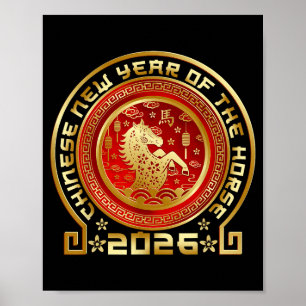 Frohes chinesisches Mond-Neujahr 2026 Sternzeichen Poster